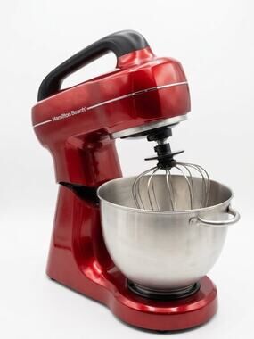 Hamilton Beach 7 Speed Stand Mixer Red Model 4 QT Stainless Steel Bowl 63395